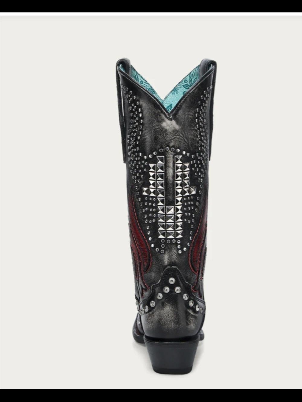 Corral Black and Burgundy Western Boot Sole Detail Size 9.5 STYLE A4833 - Picture 4 of 6
